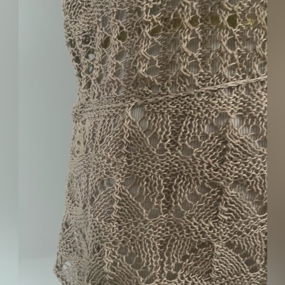 Vintage Crocheted Beige Sweater Vest Sz: S - Picture 6 of 8